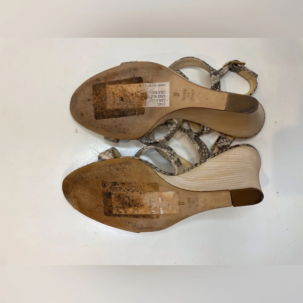 Kate Spade‎ Snakeskin Pattern Wedges Sandals Size 7 B